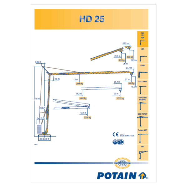 Potain Krane und Kranvermietung bei Köhler Baumaschinen